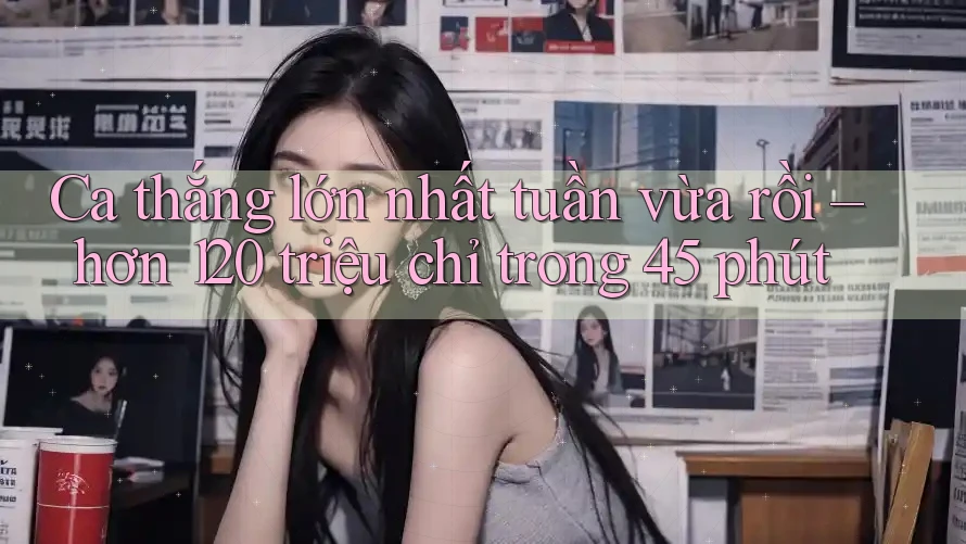 Ca thắng lớn nhất tuần vừa rồi – hơn 120 triệu chỉ trong 45 phút Ca thắng lớn nhất tuần vừa rồi – hơn 120 triệu chỉ trong 45 phút
